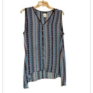 Signature studio Multicolor Sleeveless Top size large new